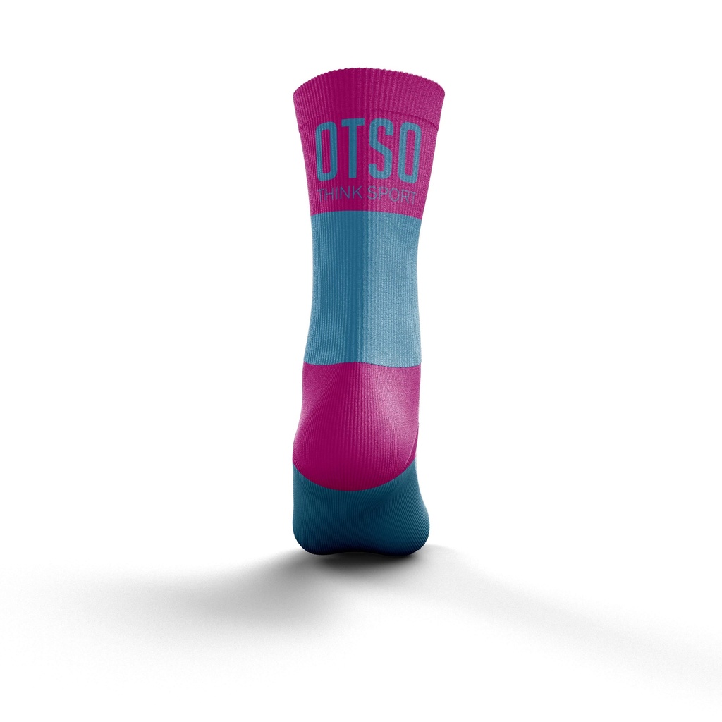 Multisport Socks Medium Cut Light Blue & Fluo Pink