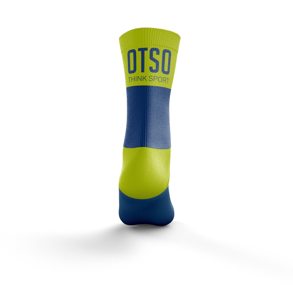 Multisport Socks Medium Cut Electric Blue & Fluo Yellow