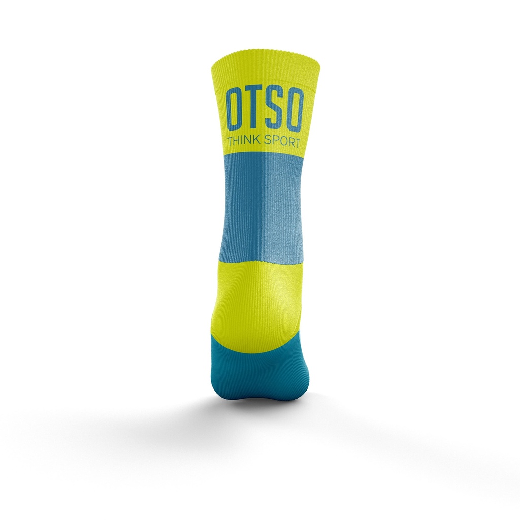 Multisport Socks Medium Cut Light Blue & Fluo Yellow