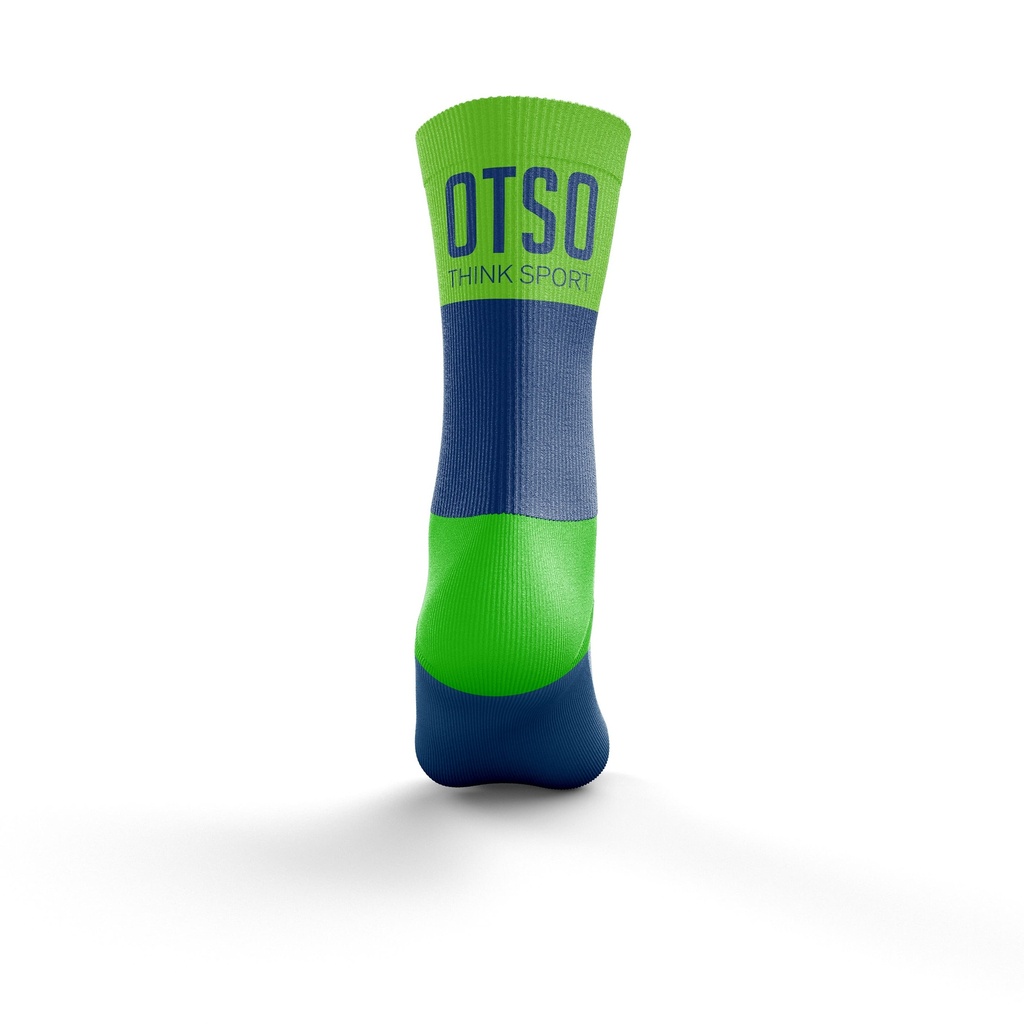Multisport Socks Medium Cut Electric Blue & Fluo Green