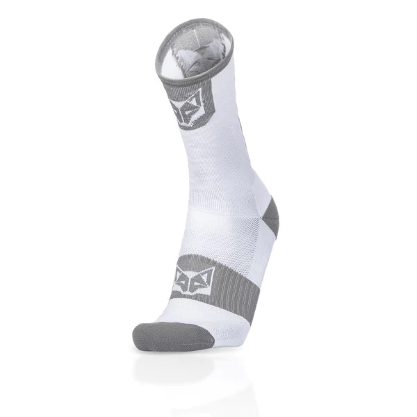 Cycling Socks High Cut White & Silver Grey