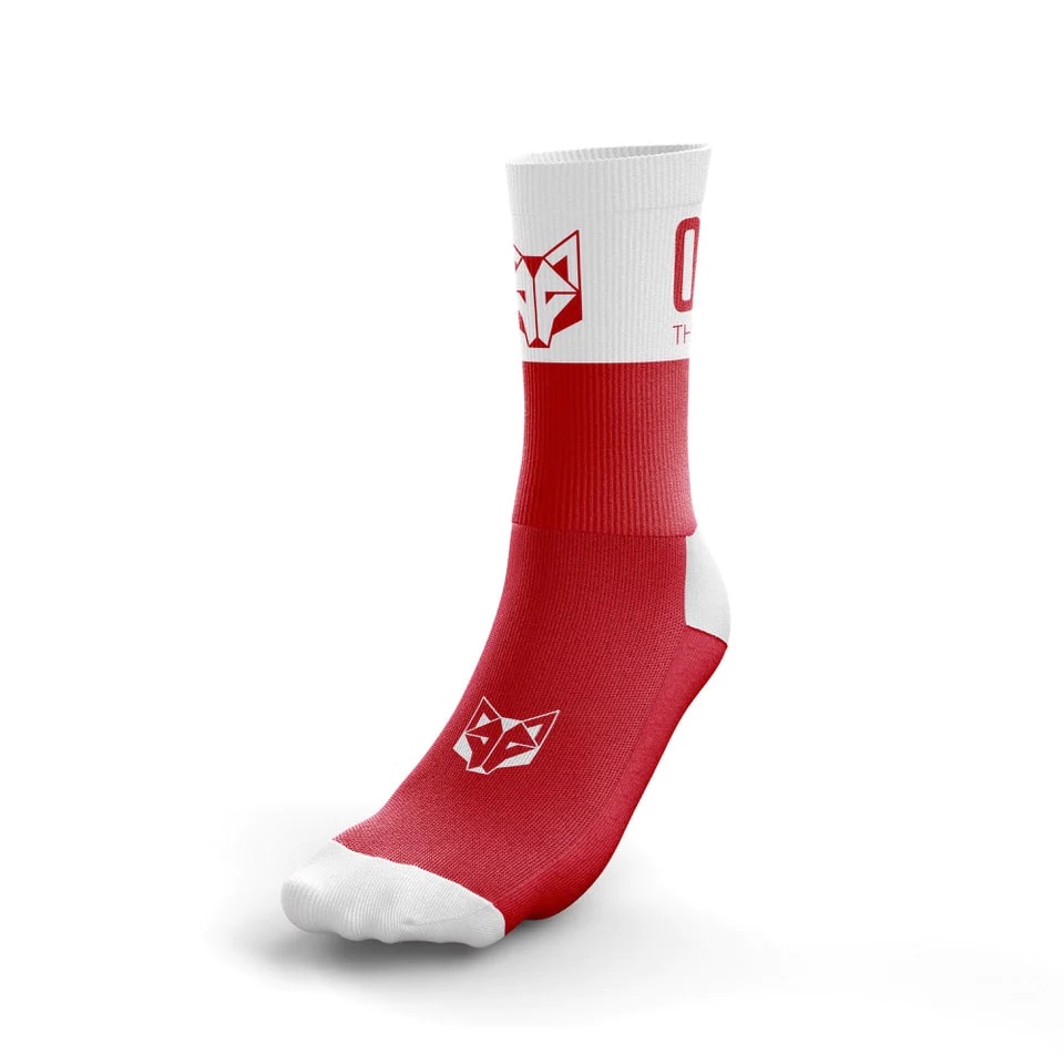 Multisport Socks Medium Cut Red & White